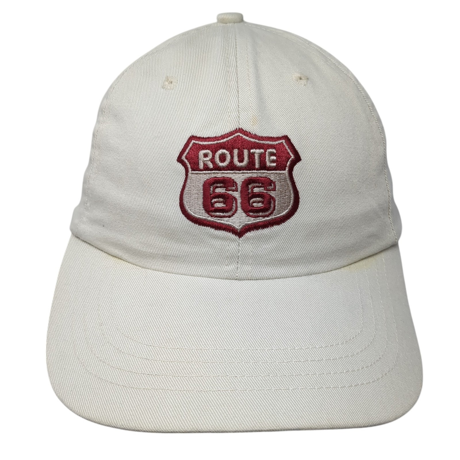 Route 66 Slideback Hat Beige One Size Adjustable Embroidered Logo 7